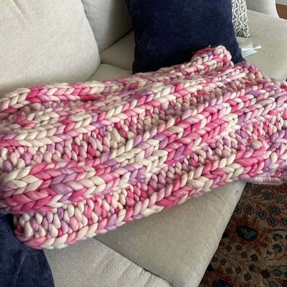 Anthropologie Chunky Knit Wool Throw Blanket, NWT - Picture 3 of 6